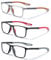 Hioip 3 Lunettes de Lecture, Lunettes de Lecture Antichoc Anti Lumiere Bleue Flexible Monture Rectangle Lunettes Unisexe Vue Lunettes Loupe Antidérapant Forme Classique Charnières Ressort Force +2.0