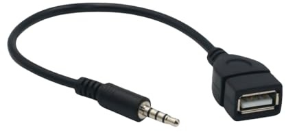 Lzzvibo Cable de audio AUX para coche de 3,5 mm a lector de tarjetas USB, cable de audio OTG para teléfonos móviles, unidades USB y uso en coche