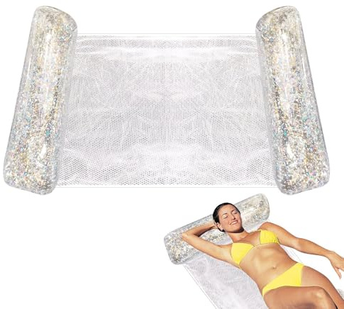 Aufblasbarer Pool schwimmt Wasser Hängematte, Pool Aufblasbares Schwimmbett, Loungesessel Lounge Luftmatratze Pool Party Spielzeug - 130 x 70 cm