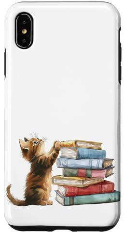 Book, cat lover, reading, read books Case for iPhone XS Max