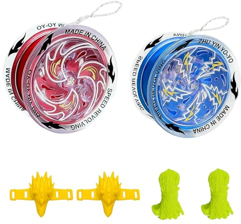 6 JoJo, Yoyo Profi Set mit 6 Teilen, Inklusive 2 Bällen, 2 Fingerspitzen und 2 Schnüren, Ideal für Anfänger und Fortgeschrittene