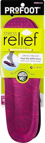 PROFOOT Stress Relief Insoles for Women Sizes 6-10, Lightweight Foam Shoe Inserts with Pressure-Relieving Technology for All-Day Comfort - 1 Pair
