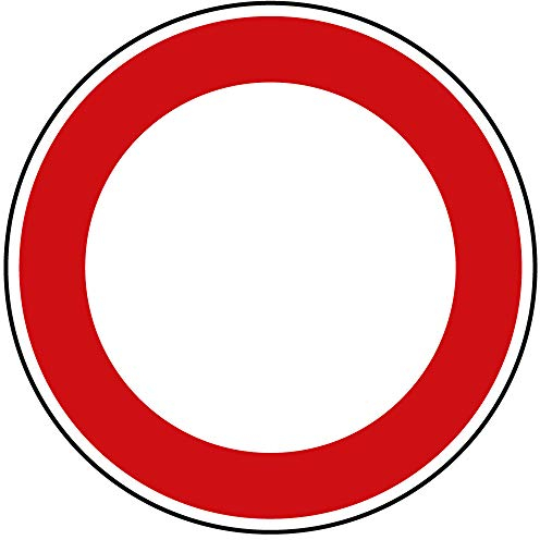 Verkehrszeichen Verbot für Fahrzeuge Aller Art Nr. 250 | Ø 600mm, Alu 2mm, RA1 | Original Verkehrsschild nach StVO mit RAL Gütezeichen | Dreifke®