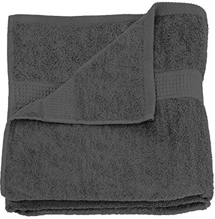 one-home Badetuch anthrazit Graphit 100x150 cm Baumwolle schnelltrocknend Frottee groß