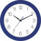 Eurotime Funkwanduhr, 30 cm, Blau Dunkelblau, Kunststoffgehäuse, gewölbtes Echtglas, automatische Zeitein- und Zeitumstellung von Sommer- und Winterzeit, klares Zifferblatt, 52800-08-4