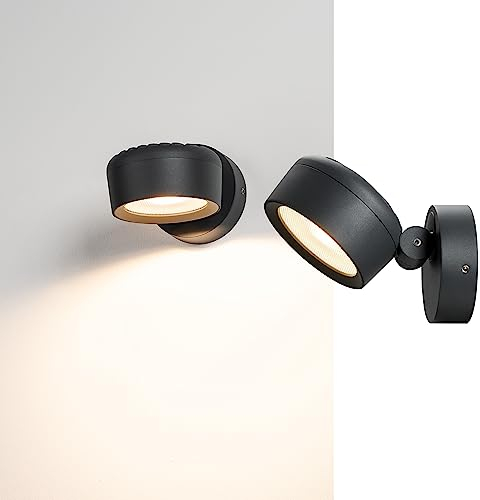 SLV LED Wandleuchte ESKINA für die Außenbeleuchtung von Wänden, Wegen, Eingängen, LED Strahler, Wand-Lampe aussen, Down-Light, Gartenlampe, Wegeleuchte // CCT Switch (3000K/4000K), 1000 lm, 14,5W