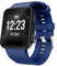 Yikamosi Kompatibel mit Garmin Forerunner 35 Armband,Schnellverschluss Weiches Silikon rostfreiem Metallverschluss Ersatzbänder für Garmin Forerunner35/Garmin Forerunner30 GPS Watch,Mitternachtsblau
