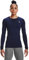 Under Armour Women's Authentics Long Sleeves Crew Neck T-Shirt, Midnight Navy (410)/White, M