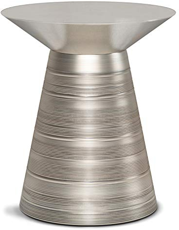 SIMPLIHOME Beistelltisch, Metall, silberfarben antik-Optik, 18 inch