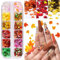 EBANKU 12 Colors 3D Fall Leaves Nail Art Glitter Sequins, Laser Sparkly Maple Leaf Nail Glitter Holographic Flakes Confetti Nail Sequins for Nail Art Glitter Decoration Resin Mold DIY