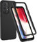 OWKEY 360 Grad Hülle Kompatibel mit Samsung Galaxy A33, Ganzkörper Schutzhülle mit eingebauter Glas Displayschutzfolie, Stoßfeste Fullbody Handyhülle für Samsung Galaxy A33 (Schwarz)