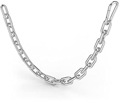 Fitness Chain 23in, Workout Chain, Cable Machine Extension Chain, 304 Stainless Steel LAT Pull Cable Extension Weight Lifting Machine Chain, Curl Bar Chain for Home Gym (Dia-5mm (23in Length))