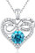 Jewlpire Infinity Heart Necklace for Women with 925 Sterling Silver Chain, CZ Diamond Silver Necklaces for Women, Christmas,Valentines, Birthday, Jewelry Gift for Women Wife-Aquamarine