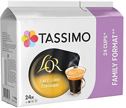 CAFÉ LONG CLASSIQUE X24 156G, TASSIMO L'OR, LOT DE 2