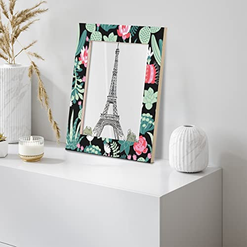 Tropische Sukkulenten Bilderrahmen Kaktus Massivholz Bilderrahmen 20,3 x 25,4 cm klares Display für Wand und Tischdekoration mit vorinstallierten Haken zum Aufhängen