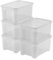 Keter 5er-Set Aufbewahrungsboxen aus Kunststoff mit Deckel T Box XS, transparent, ideal für Kleidung, Schuhe und als Aufbewahrungsbox, geeignet für Schränke und Garagen, 14 l, 38 x 26 x 19 cm