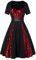 Damen Halloween Cosplay Partykleid Gothic Wing Print Big Swing Kleid Mittelalterliches Dolchmesser Halloween Damen Langarm Mittelalter Kleid Gothic Viktorianisches Renaissance Maxi Kostüm