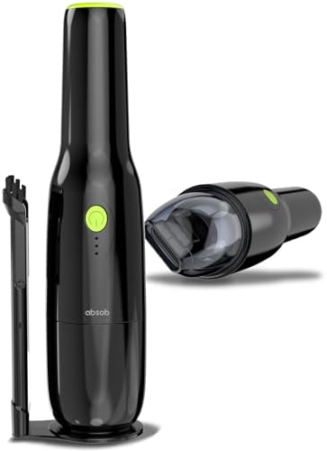 absob Aspirabriciole Senza Fili, Alta Potenza di Aspirazione 6200PA, Mini Aspirapolvere Portatile Senza Fili per Auto, Adatto per la Pulizia di Auto, Casa e Altro, Ricaricabile USB(nero)