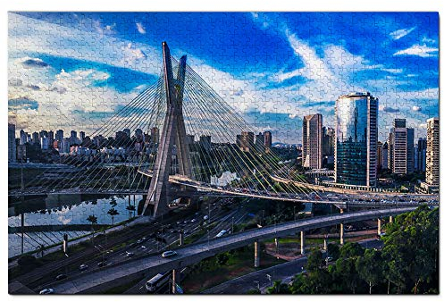 Brasilien Brücke Sao Paulo Puzzle für Erwachsene 1000 Teile Reisegeschenk Souvenir 50x70CM