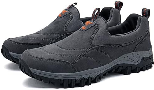 AZMAHT Hombre Zapatos Deportivos Zapatillas Fascitis Plantar Hombre Sin Cordones Zapatillas Fascitis Plantar Zapatillas Deportivas de Malla sin Cordones Zapatos ortopédicos para Caminar,Gris,42/260mm