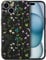 RALEAVO Flower Case for iPhone 15, Liquid Silicone Shockproof Protection Case Cover for Girls Women with Aesthetic Cute Floral Patterns Soft Slim Phone Case for iPhone 15 6.1-Black