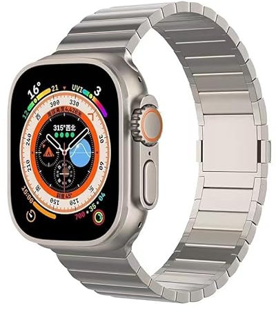 synsing Bracelet magnétique en titane Ultra 2 compatible avec Apple Watch Ultra, 49 mm, 45 mm, 44 mm, 42 mm, 41 mm, 40 mm, 38 mm, pour iWatch iWatch en titane - Couleur assortie et réglable,