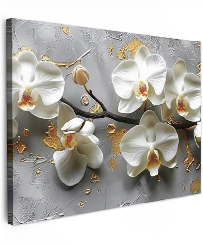 MuchoWow© Leinwandbild 70x50 cm Dekoration Wohnzimmer Bilder Pictures Wall Decoration Living Room Wohnungs Deko Moderne Bild Blumen - Orchidee - Abstrakt - Modern