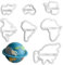 Lot de 7 emporte-pièces en forme de scone en plastique 3D en forme de carte du monde - Outils de pâtisserie essentiels pour la cuisine et les loisirs créatifs