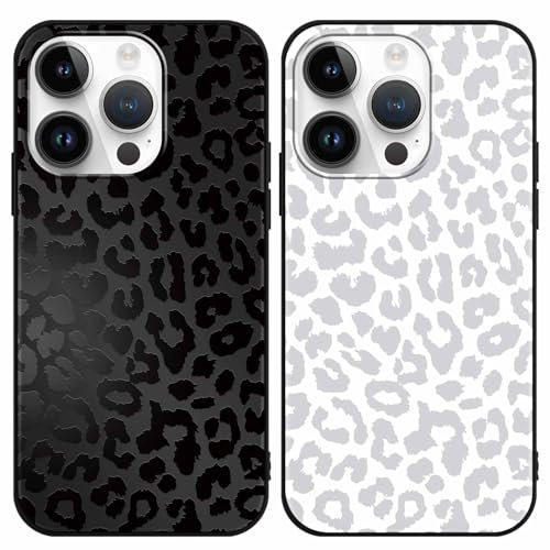 Yoedge 2 Pack Black Leopard Print Phone Case for iPhone 16 Pro Max 6.9,Ultrathin Soft Silicone with Cheetah Aesthetics Pattern,Shockproof Bumper Protector Matte Girls Cover for iPhone 16Pro Max