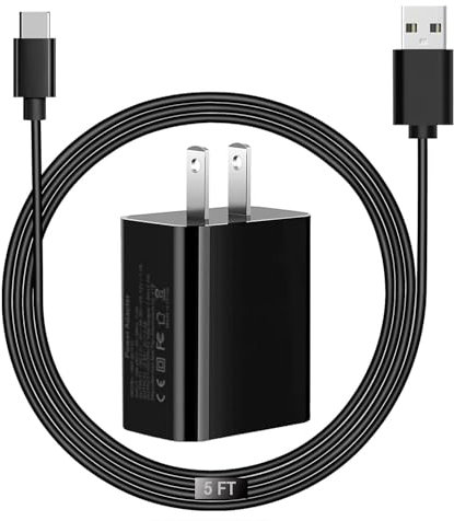 LSSBUUD 5Ft USB C Charger for Sony SRS-XB13 SRS-XB23 SRS-XB33 SRS-XB43 XG300 SRS-XE200 SRS-XE300 X Portable Speaker, Sony SRS-NS7 SRS-NB10 Wearable Speaker Power Supply Adapter Cord(Black)