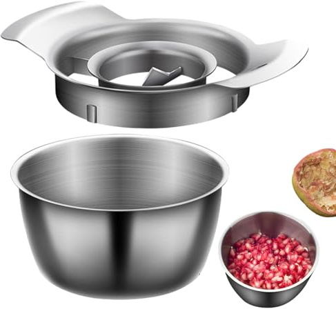 Granatapfelschäler, Granatapfel Entkerner, Granatapfel Schüssel & Entkerner Aus Edelstahl, Granatapfel Schälwerkzeug Set, Granatapfel Schäler Mit Holzhammer Zum Schälen Von Granatapfelkernen