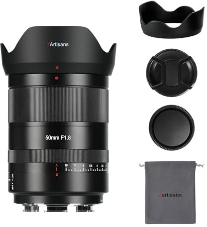 Objectif Plein Format autofocus à Grande Ouverture 7artisans 50 mm F1.8 prenant en Charge la Reconnaissance oculaire Automatique/Manuelle Compatible avec Les séries Leica/Panasonic LUMIX S/Sigma L