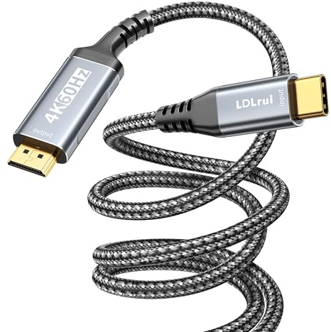 LDLrui USB C auf HDMI Kabel 5m, 4K@60Hz & 1080P@240Hz Typ C zu HDMI Adapter | Kompatibel mit Thunderbolt 5/4/3, iPhone 17/16/15, MacBook Pro/Air/Neo, Mac Mini, iMac, iPad, Surface, Pixel Book, Galaxy S24
