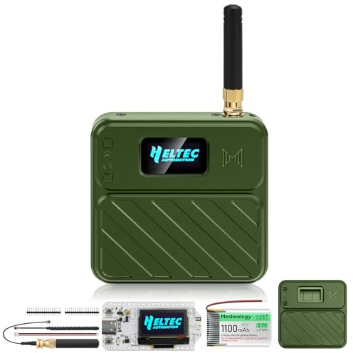 ESP32 LoRa V3 Dev Board con antenne 863-928 MHz + batteria da 1100 mAh + alloggiamento mesh tastic, ESP32-S3 CP2102 display OLED Bluetooth integrato per Arduino LoRaWAN IOT (N32 Plus, Verde)