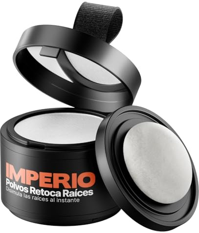 IMPERIO Polvo de raíz – Corrector de cabello para densificar el cabello para mujeres y hombres, maquillaje de cabello resistente al agua para disimular las raíces – 4 g (blanco)