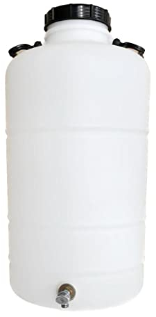 Helguefer - Bidon con Grifo Metálico | Bidón Agua 50 litros Apto para Uso Alimentario y ADR | Tapa con Cierre Hermético | Polietileno (PEHD), Resistente, Seguro, Estable