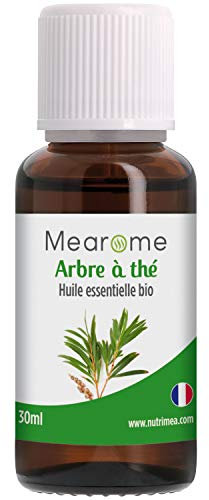 Huile Essentielle d'ARBRE A THE BIO - Tea Tree - Distillée en FRANCE - Mearome - 30 ml - 100% Pure et Naturelle, HEBBD, HECT