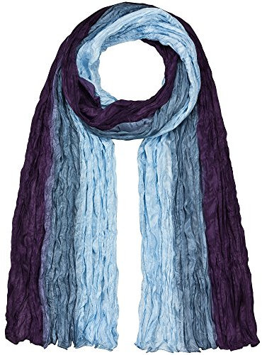 Japanwelt Seidentuch elegantes Damen Halstuch Crash-Schal 100% Seide silkroad 90 x 180 cm Verlauf Schwarzlila Grau Hellbau