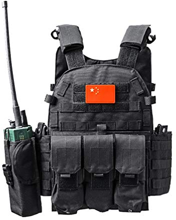 Xinwcang Sicherheitsweste Tactical Vest Paintball Outdoor Militär Taktisch Weste Camping Wandern Schwarz One Size