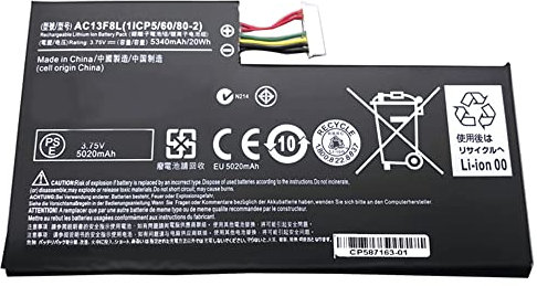 XITAIAN 3.75V 20Wh 5340mAh AC13F3L AC13F8L Repuesto Batería para Acer Iconia Tab A1-A810 A1-A811 Tablet W4-820P W4-820 1ICP5/60/80-2