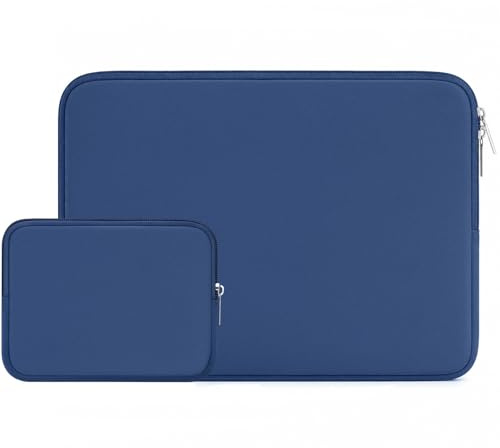 RAINYEAR Housse 13,3 Pouces Ordinateur Portable de Protection Laptop Sleeve Sacoche avec Accessoires Pochette Compatible avec 14 MacBook Pro A2442, pour 13,3” Notebook Tablette Chromebook(Bleu Marin)