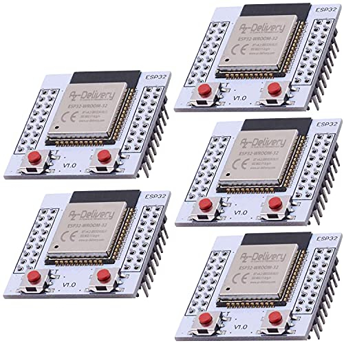 AZDelivery 5 x ESP32 WLAN WiFi Modul mit gratis Adapterplatte kompatibel mit Arduino und Mikrocontroller inklusive E-Book!