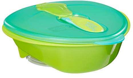 Vital Baby Nourish Power Suction Bowl – Weaning and Feeding Bowl – Strongest Suction – Non-Slip - Deep Sides - Chunky Feeding Spoon - BPA, Phthalates & Latex Free - Toddler Self-Feeding, Green