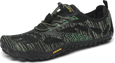 SAGUARO Chaussures de Trail Running Homme Femme Barefoot Minimaliste Antidérapant Chaussure Aquatiques, Vert A 40