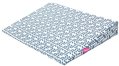 Baby Keilkissen 60x45 cm inkl. abnehmbaren Bezug aus 100% Baumwolle und wasserdichte, luftdurchlässige Moltonunterlage aus Baumwolle unter dem Bezug, Blatt blau classisc