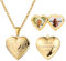 MeMeDIY Collier Médaillon Coeur Personnalisé Contient Une Texte de Gravure d'image Commémorative Photo pour Femmes Fille Maman Grand-Mère Pendentif d'amour en Acier Inoxydable(Couleur Or)