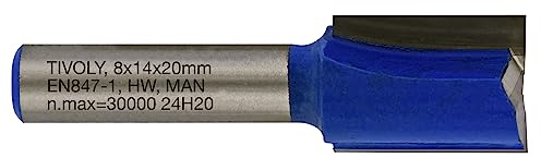 Tivoly XT60642067838 Fraises de défonceuse à rainer droit | 2 tranchants rectifiés au diamant Ø 14mm
