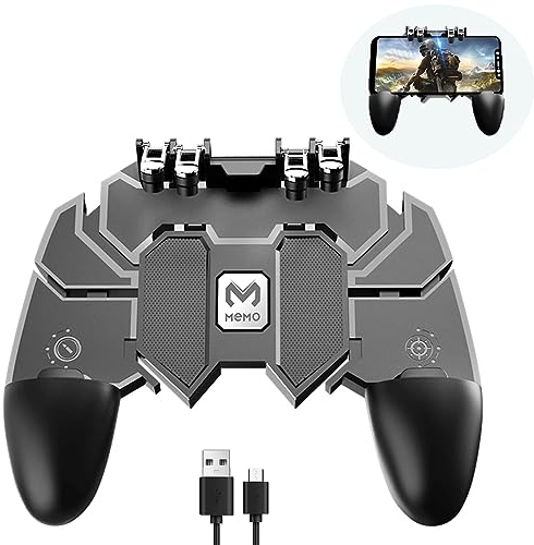 Esenlong PUBG Mobile Controller di Gioco all-in-One a Sei Dito, Trigger Portatili Gamepad e Stand Regolabile Sensitive Shoot Obiettivo Joystick Controller Mobile per iOS e Android Gioco Vario