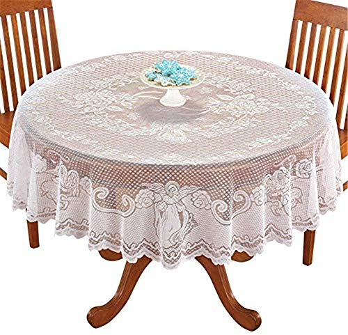 NC NC Amipos Vintage Tischsets aus Spitze aus Polyester für Haus, Küche, Party, Hochzeit (Rund, 178 cm)