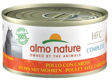 Almo Nature – HFC Complete – Huhn mit Karotte – Nassfutter für ausgewachsene Katzen, 24 Packungen à 70 g